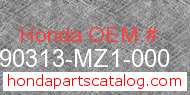 Honda 90313-MZ1-000 genuine part number image