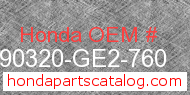 Honda 90320-GE2-760 genuine part number image