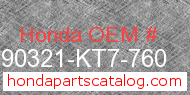 Honda 90321-KT7-760 genuine part number image