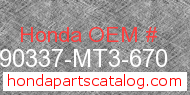 Honda 90337-MT3-670 genuine part number image