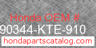 Honda 90344-KTE-910 genuine part number image