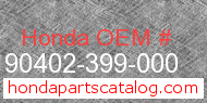 Honda 90402-399-000 genuine part number image