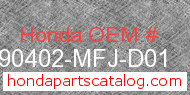 Honda 90402-MFJ-D01 genuine part number image