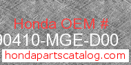 Honda 90410-MGE-D00 genuine part number image
