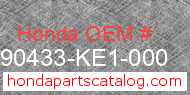 Honda 90433-KE1-000 genuine part number image