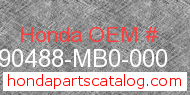 Honda 90488-MB0-000 genuine part number image