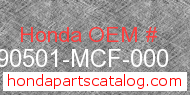 Honda 90501-MCF-000 genuine part number image