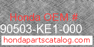Honda 90503-KE1-000 genuine part number image
