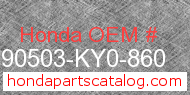 Honda 90503-KY0-860 genuine part number image