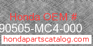 Honda 90505-MC4-000 genuine part number image