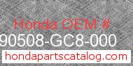 Honda 90508-GC8-000 genuine part number image