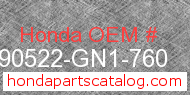 Honda 90522-GN1-760 genuine part number image