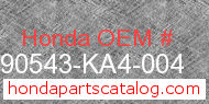 Honda 90543-KA4-004 genuine part number image