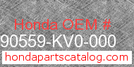 Honda 90559-KV0-000 genuine part number image