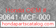 Honda 90641-MCF-000 genuine part number image