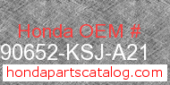 Honda 90652-KSJ-A21 genuine part number image