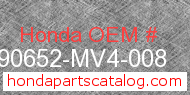 Honda 90652-MV4-008 genuine part number image