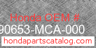 Honda 90653-MCA-000 genuine part number image