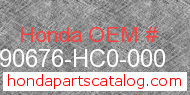 Honda 90676-HC0-000 genuine part number image
