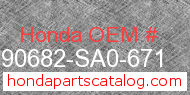Honda 90682-SA0-671 genuine part number image