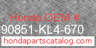 Honda 90851-KL4-670 genuine part number image
