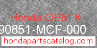 Honda 90851-MCF-000 genuine part number image