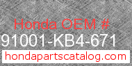 Honda 91001-KB4-671 genuine part number image