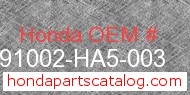 Honda 91002-HA5-003 genuine part number image