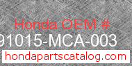 Honda 91015-MCA-003 genuine part number image