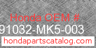 Honda 91032-MK5-003 genuine part number image