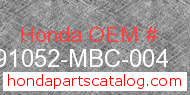 Honda 91052-MBC-004 genuine part number image