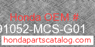 Honda 91052-MCS-G01 genuine part number image