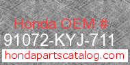 Honda 91072-KYJ-711 genuine part number image