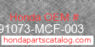 Honda 91073-MCF-003 genuine part number image