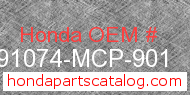 Honda 91074-MCP-901 genuine part number image