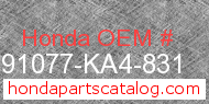 Honda 91077-KA4-831 genuine part number image