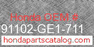 Honda 91102-GE1-711 genuine part number image
