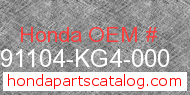 Honda 91104-KG4-000 genuine part number image