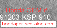 Honda 91203-KSP-910 genuine part number image