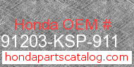 Honda 91203-KSP-911 genuine part number image
