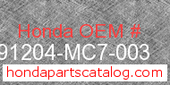 Honda 91204-MC7-003 genuine part number image