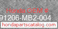 Honda 91206-MB2-004 genuine part number image
