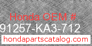 Honda 91257-KA3-712 genuine part number image