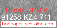 Honda 91258-KZ4-711 genuine part number image