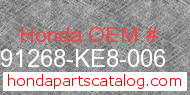 Honda 91268-KE8-006 genuine part number image