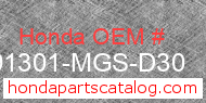 Honda 91301-MGS-D30 genuine part number image