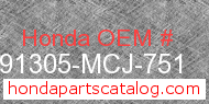 Honda 91305-MCJ-751 genuine part number image