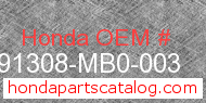 Honda 91308-MB0-003 genuine part number image