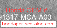 Honda 91317-MCA-A00 genuine part number image