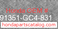 Honda 91351-GC4-831 genuine part number image